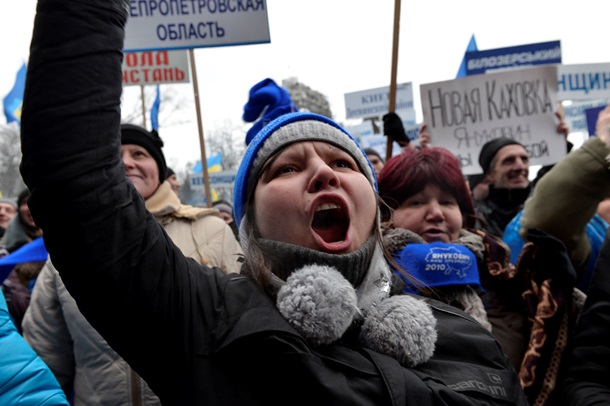 Все ради бюджета. ФотоРепортаж с митинга сторонников Партии регионов под Радой