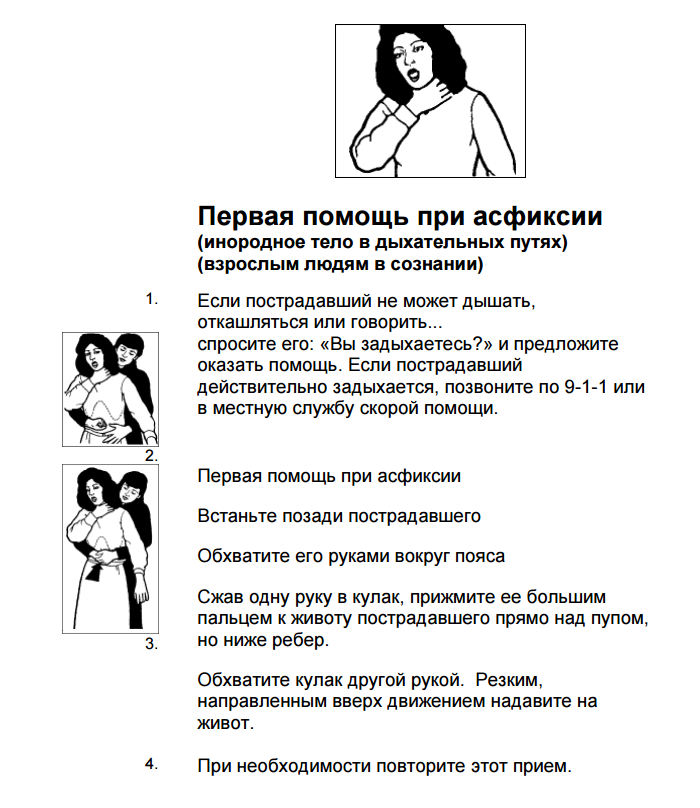 Экстренная помощь при асфиксии