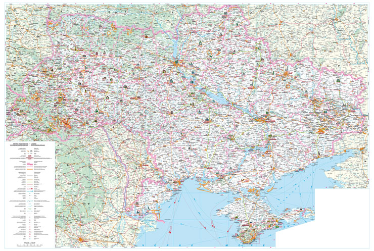 Автодорожный и туристический путеводитель по Православным Монастырям Украины 6000x4033 1:1250000